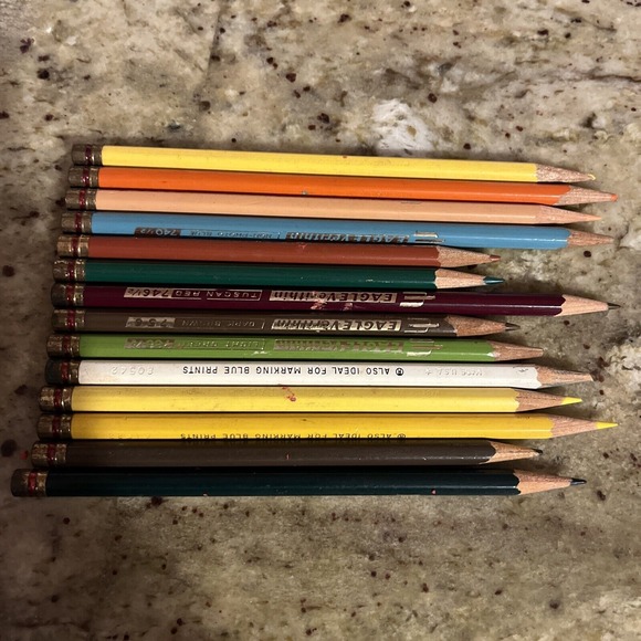 Vintage Lot Of 14‎ Eagle Verithin Colored Pencils Used - Picture 1 of 2